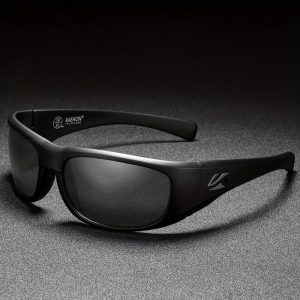 KAENON Men's Fishing Sunglasses - High-definition Polarized UV-resistant Lenses, TR90 Frame, Golden Logo, Non-slip Rubber Nose Pads - Electroplated Mirrored Lenses, 9 Colors Available