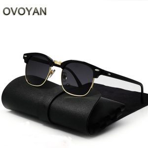 OVOYAN 2025 Semi-Rimless Retro Fashion Glasses Men Luxury Brand Glasses for Women/Men Classic Leisure decorative glasses