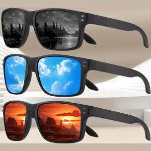 [Polarized Square Sunglasses] Matte Finish Polarized Square Sunglasses - UV Protection Driving Glasses for Men and Women