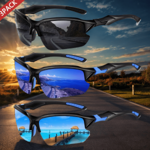 3pcs high performance glasses set, perfect for cycling, baseball, running, fishing, golf and driving