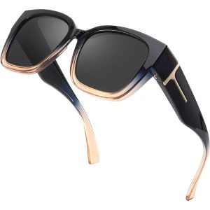 Enafad Fit Over Glasses for Women, Trendy Designer Style Oversized Polarized Glasses for Driving with UV400 Protection