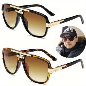 Oversize Classic Cool Vintage Square Sunglasses For Men Shades Large Pilot Stylish Trendy Retro Sunglasses